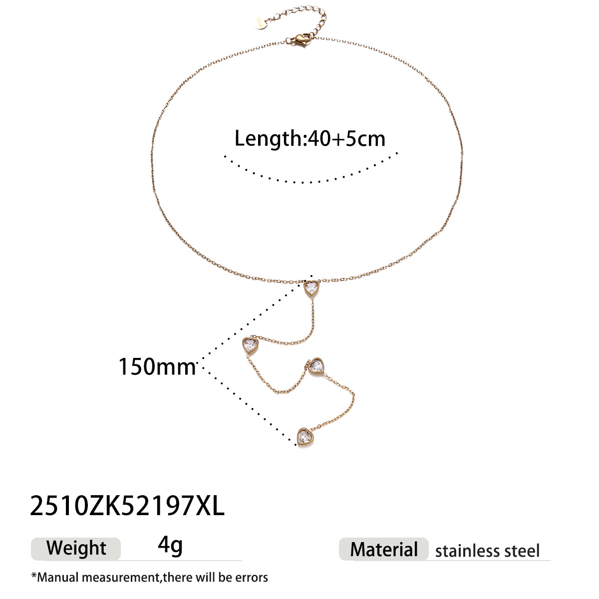 Tina Europa y los Estados Unidos collar de acero inoxidable para mujeres no se desvanece amor zircon bordilla cadena de clavícula no se desvanece venta caliente transfronteriza