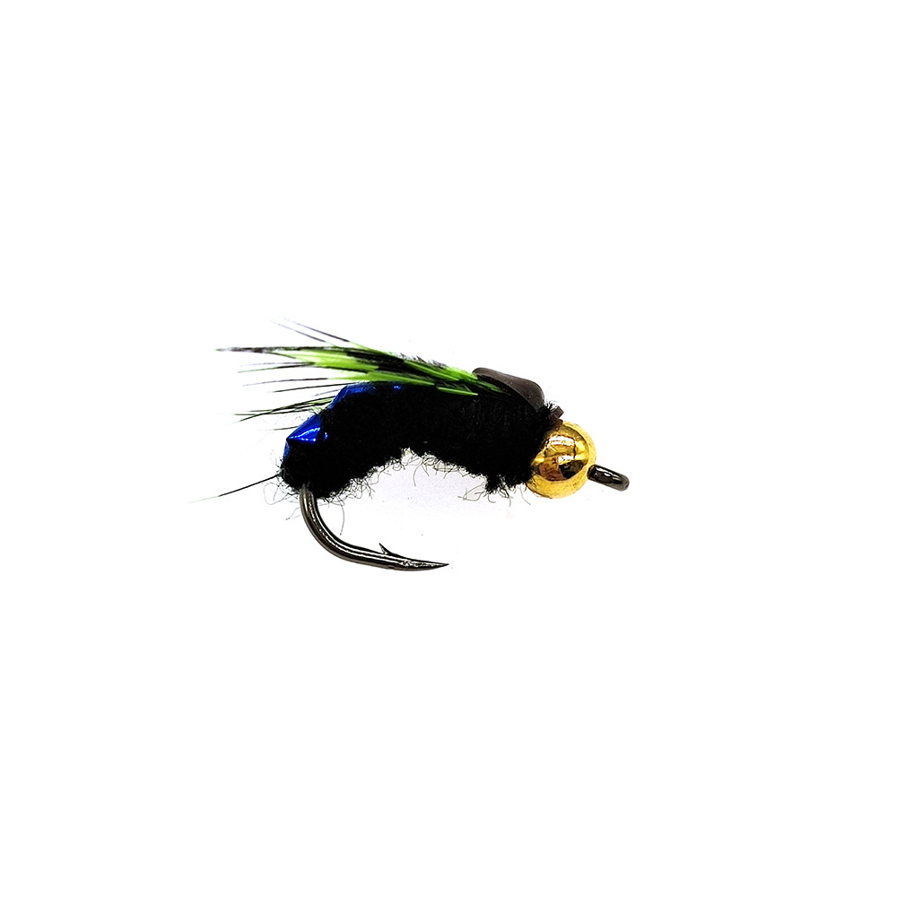 XB022 Green Wing Kung Fu mosca pequeña mosca grande pesca con mosca micro-objeto Lu Ya gancho de pelo cebo para mosca lubina pez mandarín
