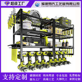 亚马逊电动工具支架重型金属工具架带电池收纳架壁挂式车库电钻架