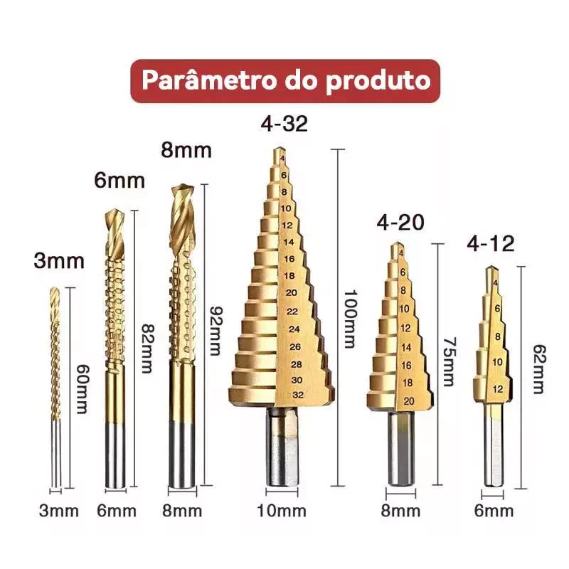 Fábrica directa de 6PC diente de sierra broca de torre de diente de sierra anti-oxidable perforador multifuncional duradero broca de torsión de alta eficiencia