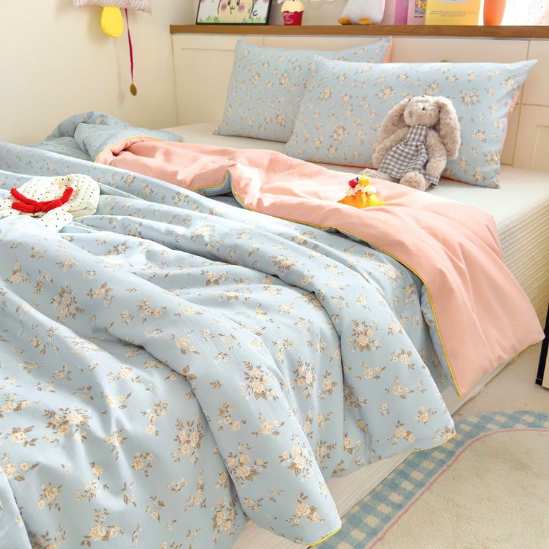 クラスA二重糸プリント夏はエアコン夏涼しさで学生寮の洗濯機に洗濯されている