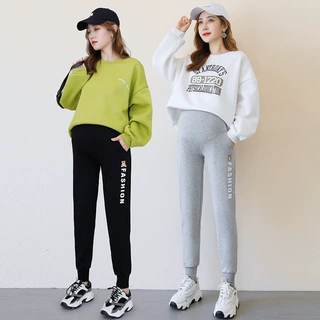 加大码孕妇裤春秋外穿孕妇装加绒加肥新款打底运动裤子休闲裤孕妇