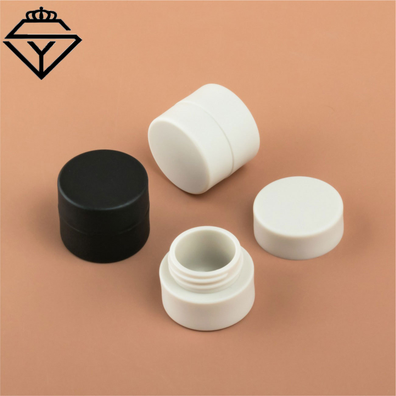 2g美甲空罐 日式固态罐装甲油胶瓶 旅行便携PP小圆罐延长胶分装盒