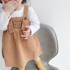 New style 0-3 year old girls suspender skirt suit Korean style baby girl long sleeve skirt Western style two-piece girl dress