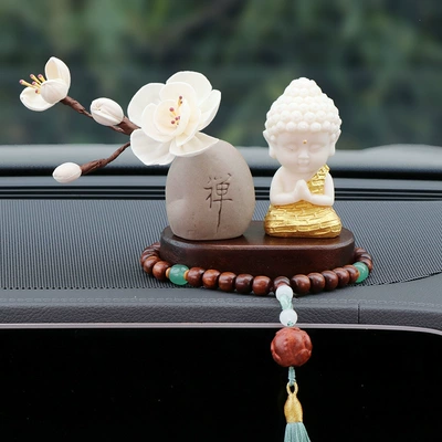 Other Automotive Interior Supplies | Interior - golden-buddha-magnolia-base-lion-awakening-tassel-bracelet