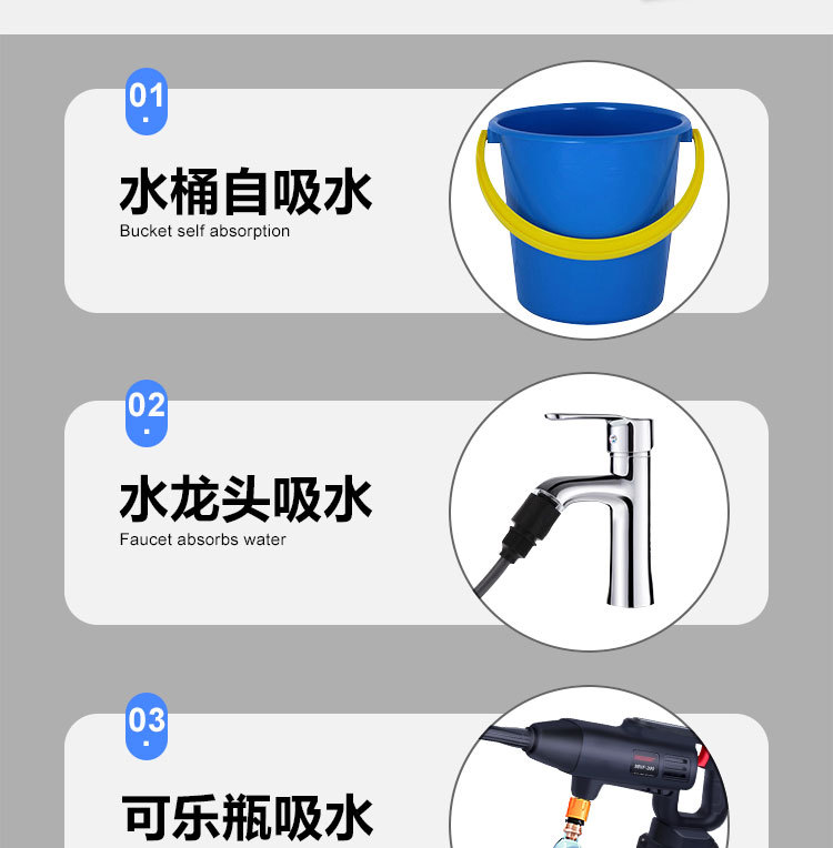 Cross-border lithium battery Wireless Car Washing Machine car household high-pressure car washing water gun portable charging high-power car washing water gun