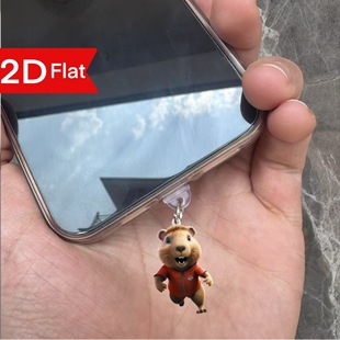 Cross-Border Hot-Selling Small Animal Acrylic Mobile Phone Dust Plug Suitable for Apple Interface and Type-C