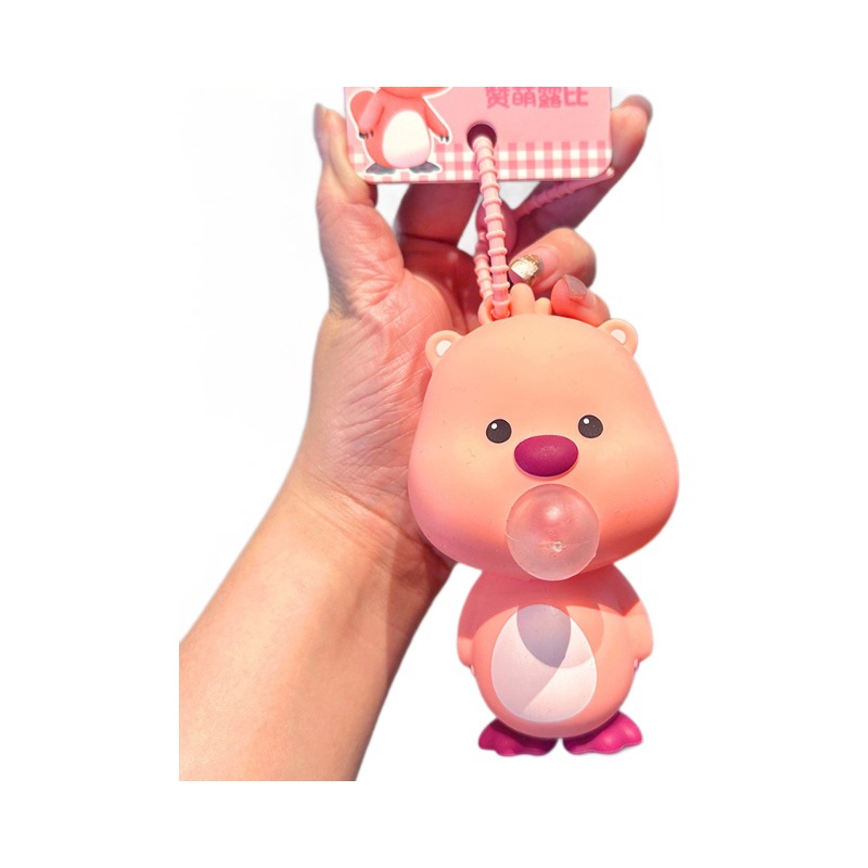 Ruby burbujas burbujas pellizco juguetes de descompresión encantador pequeño castor colgante llavero de descompresión artefacto