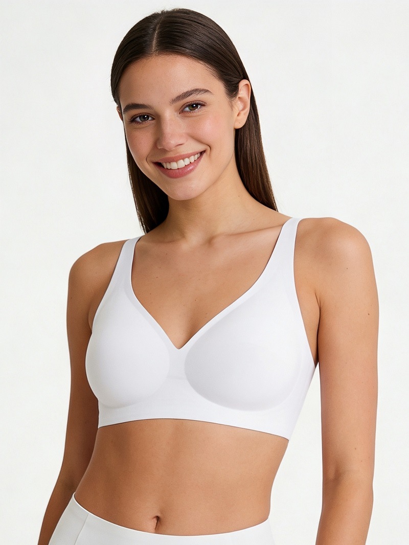Comfortable Deep V Bra For Women Plus Size Seamless Soft Support_voghion.com