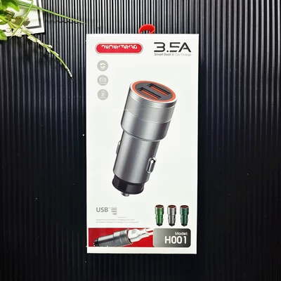 Çoxrəngli ikili USB avtomobil şarj cihazı 2.1, smartfon üçün sürətli şarj