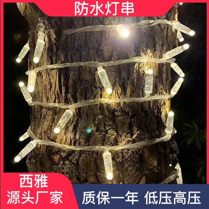 户外防水灌胶泡壳灯串打胶高亮大灯珠节日街道绕树亮化工程串串灯
