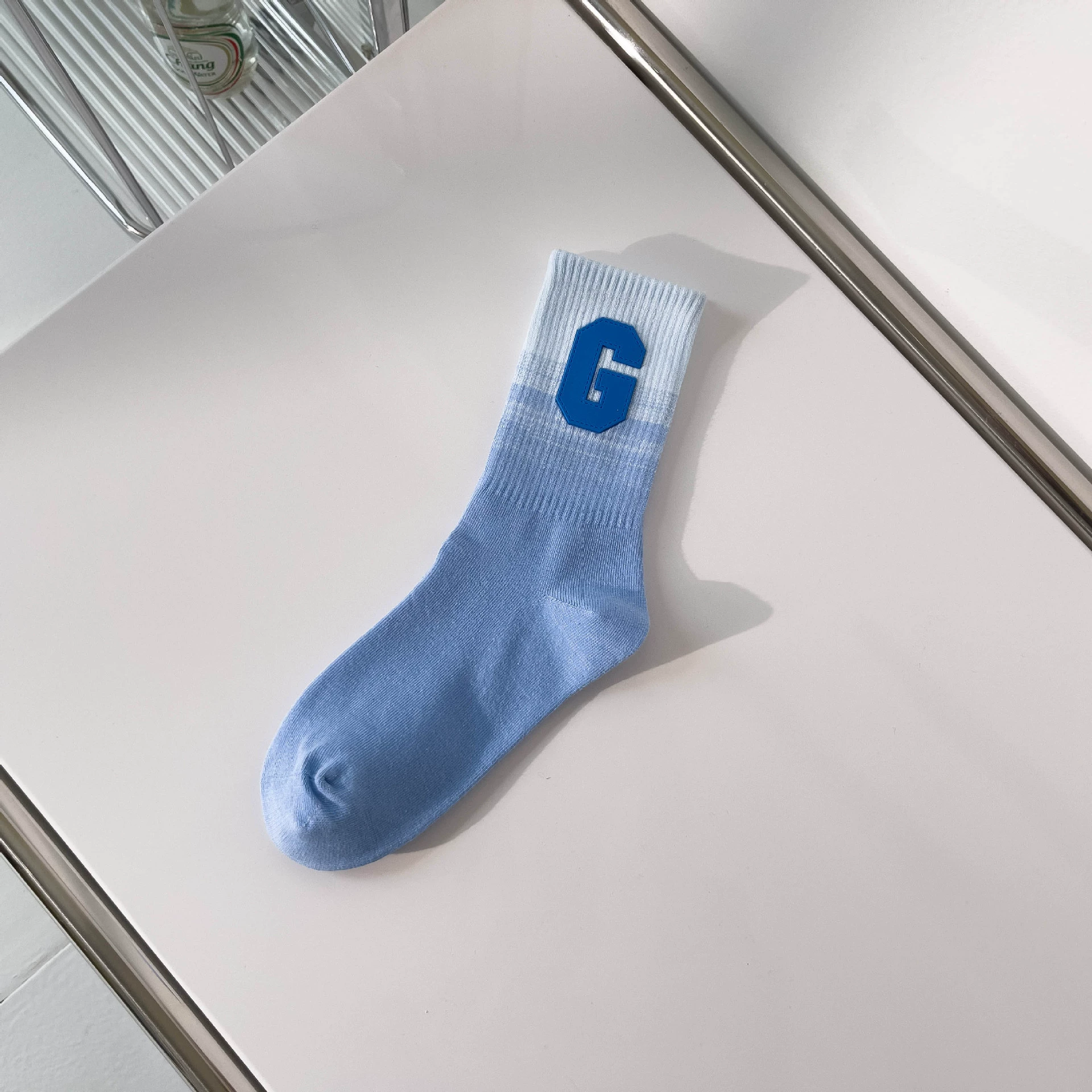 Спортивные осенняя дышащие knee socks для мужчин и женщин, градиентная до середины икры, многоцветные, средний размер
