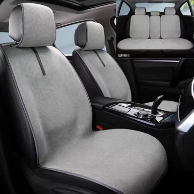 linen car seat cushion air: Seat cushion, seat cover - light-gray-universal-fit-for-5-seater-vehicles