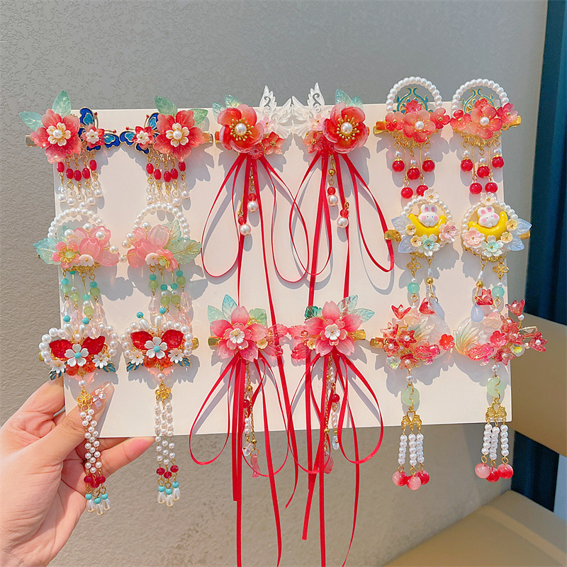 Girl's Gift Antique Hairpin Mid-Autumn Hanfu Stall Headwear Children's Super Fairy Butterfly Hairpin Princess Ancient Hair Accessories