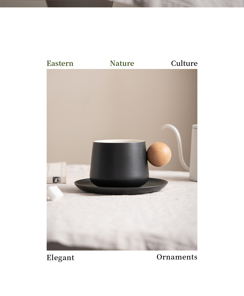 Kaffemuggset i japansk stil keramikmugg med fat för hemmet_voghion.com