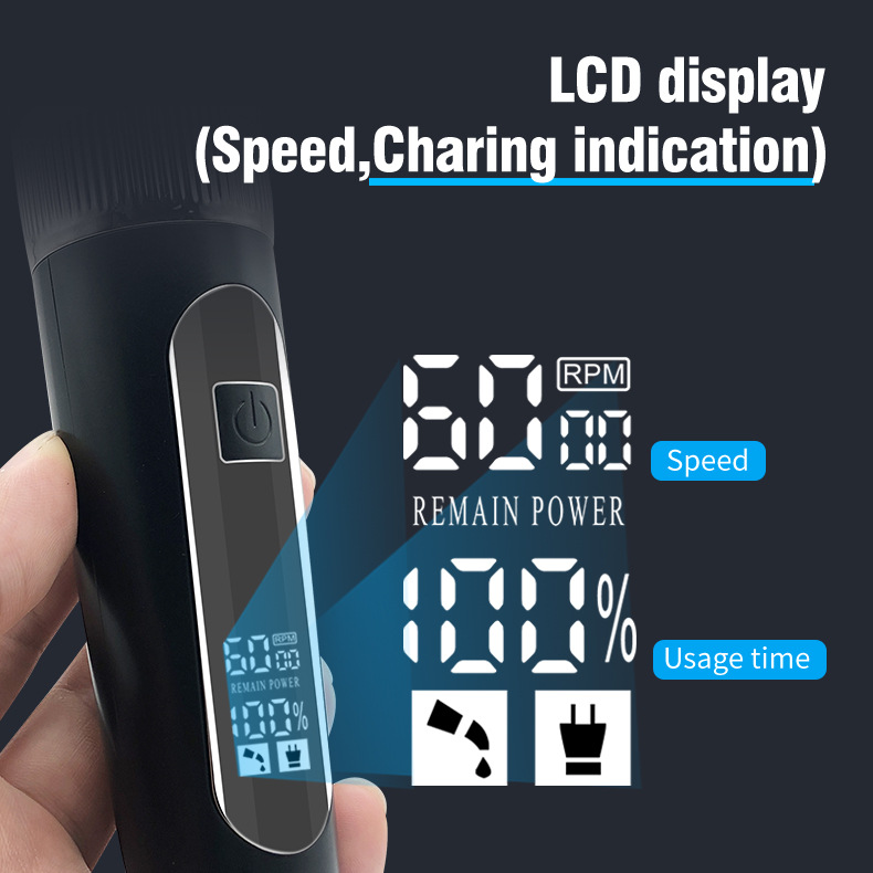 电动理发剪充电式电推剪电推子两档调速液晶数显理发套装跨境新品