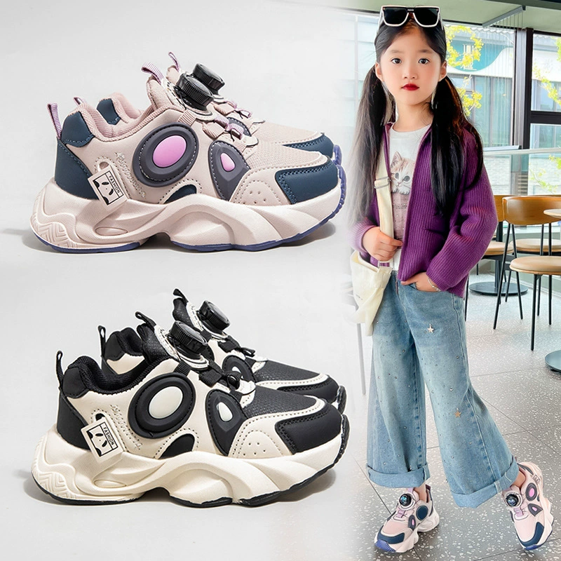 Детская спортивная обувь для девочек папа обувь осень 2024 новые модели повседневная обувь дикие толстые подошвы для девочек