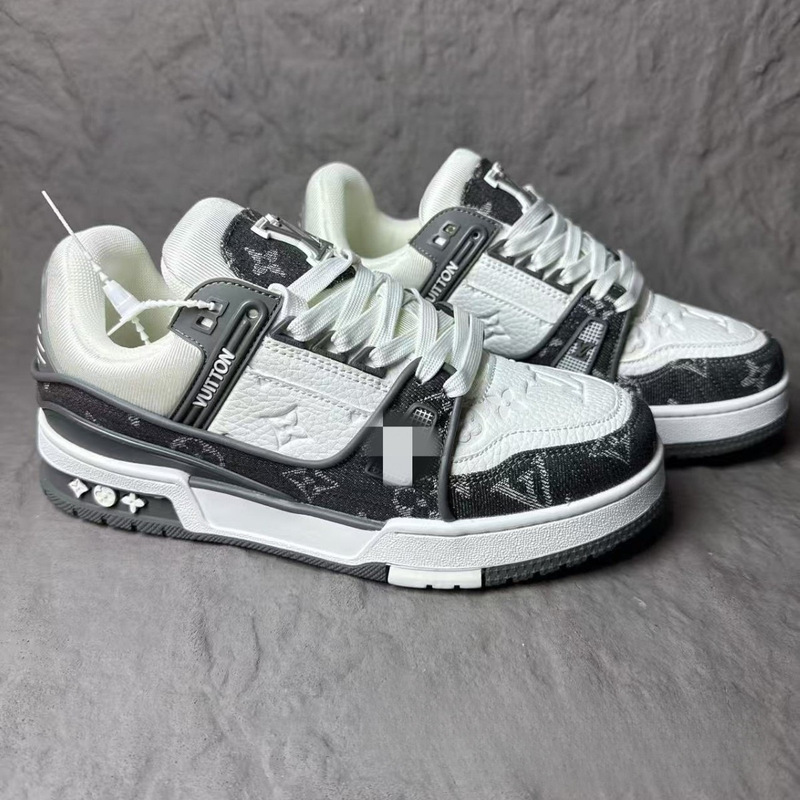 In-Stock Cross-Border Foreign Trade Lv Trainers White Cement Denim Blue Fashion Casual Sports Couple Sneakers for Men and Women In-Stock Cross-Border Foreign Trade Lv Trainers White Cement Denim Blue Fashion Casual Sports Couple Sneakers for Men and Women