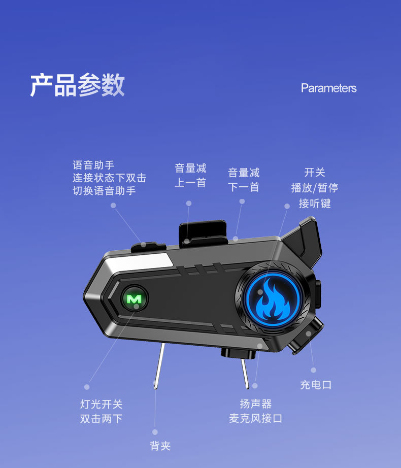 Private model new cross-border motorcycle electric car riding headset double 500 meters intercom helmet Bluetooth headset