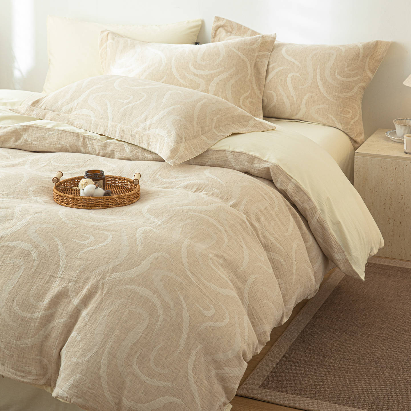 Cama de algodón ligera de lujo de cuatro piezas de algodón puro cuatro estaciones generales 2025 nuevas sábanas de cama 4