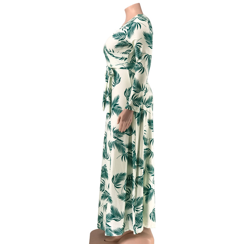 Etuikleid Elegant V-Ausschnitt Drucken Ärmel Mit Neun Punkten Blume Maxi Langes Kleid Täglich Tee-Party display picture 58