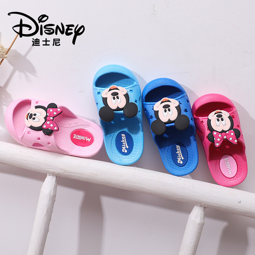 Disney Mickey and Minnie Spring and Summer New Baby Croc Shoes Anti-Slip Home Indoor Bathroom Outdoor Wear Beach Swimming
