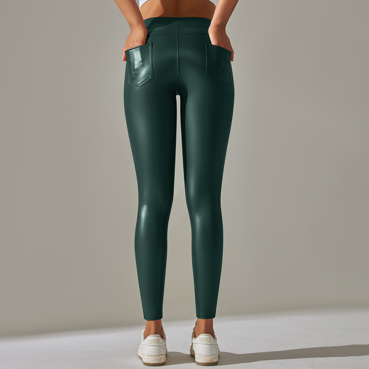 Modern Style Solid Color Chemical Fiber Blending Polyester Active Bottoms Skinny Pants display picture 71