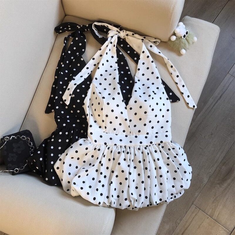 Melard Pure Desire Polka Dot Ruffle V-Neck Camisole Top for Women, Hot Girl Style, Short Sleeveless Top for Layering or Outerwear Melard Pure Desire Polka Dot Ruffle V-Neck Camisole Top for Women, Hot Girl Style, Short Sleeveless Top for Layering or Outerwear