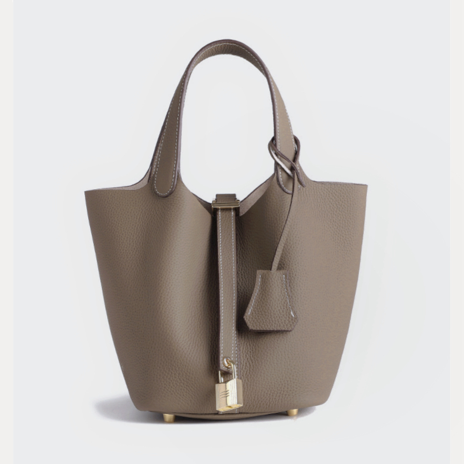 Women's Tote Bag New Version Top Grain Cowhide Lychee Grain Bucket Bag High Quality Genuine Leather Handbag Wholesale - Thumbnail 8