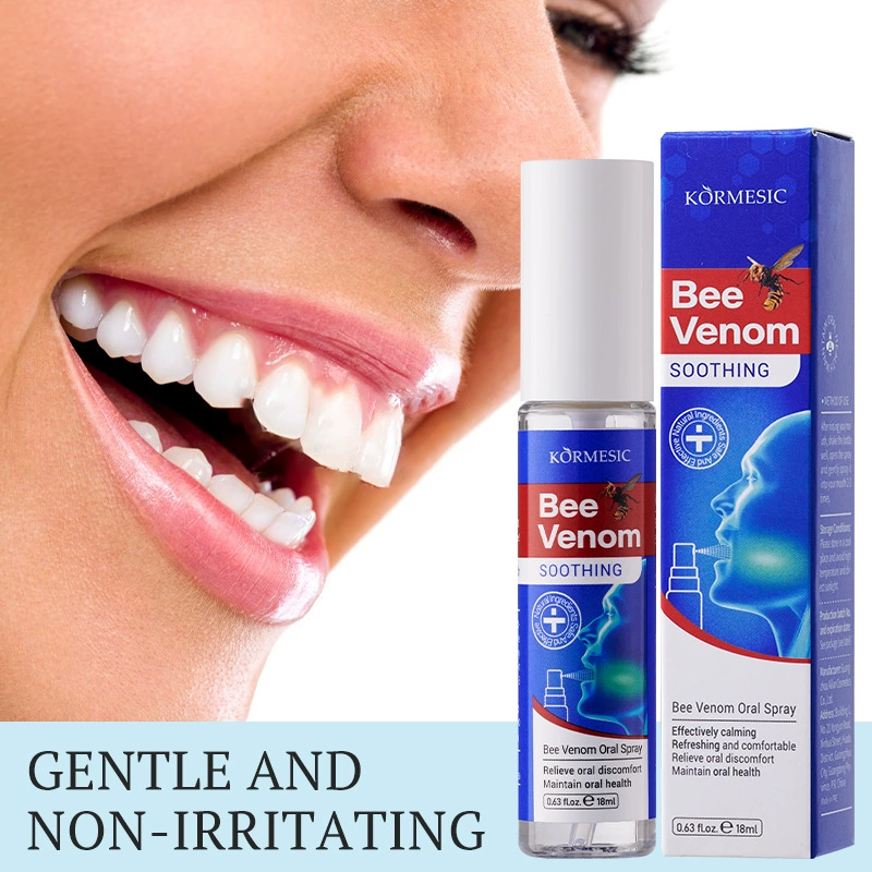 KORMESIC Спрей для полости рта с пчелиным ядом Оральный спрей Освежающий уход за полостью рта Производитель для трансграничной внешней торговли Оптовая продажа