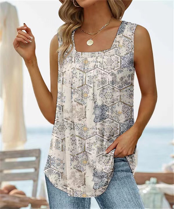 Summer, Spring Season Women's Gender Women's Vest Tank Tops Printing Casual Printing