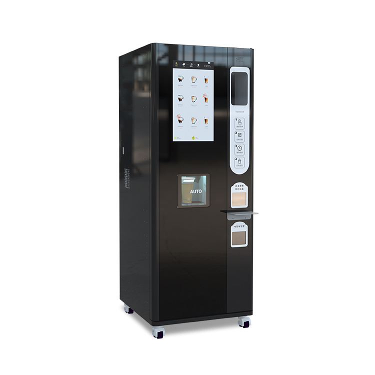 Máquina de café vertical comercial en lugares públicos con múltiples fórmulas de pago de varios fabricantes de máquinas expendedoras de café molido