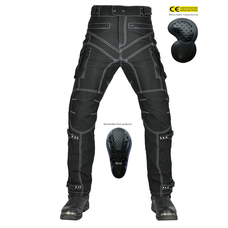 [Transfronterizo] VOLERO motocicleta Four Seasons pantalones de montar resistentes a las caídas multi-bolsa impermeable resistente a las caídas pantalones de motocicleta de cintura alta retráctil