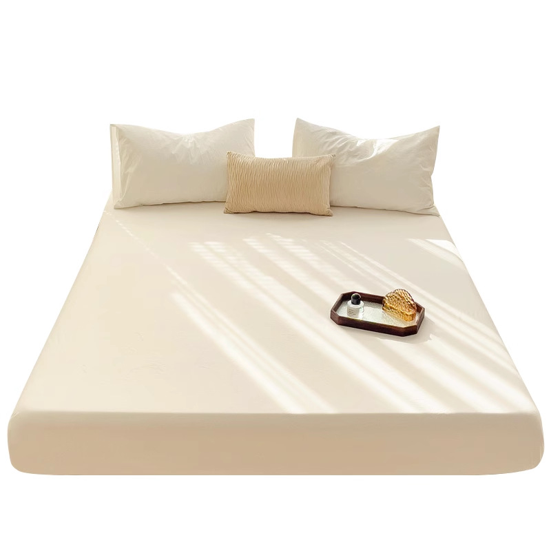 Colcha de cama de algodón lavado de color puro, dormitorio de estudiantes de una sola pieza, funda de cama gruesa individual, funda protectora de colchón Simmons