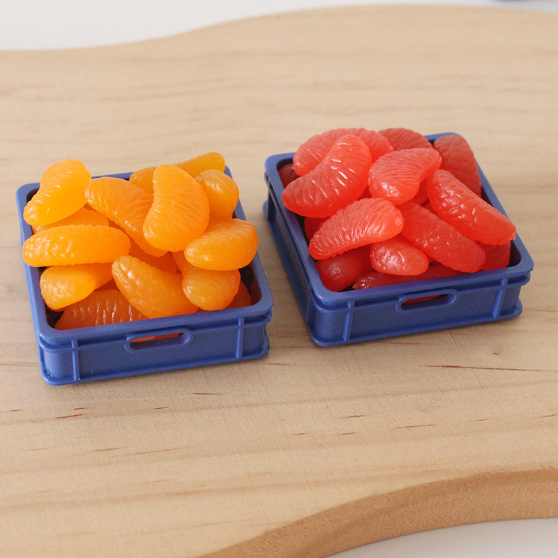 Miniature Simulated Orange Slices Pvc Fruit Model DIY Kidsren's Toys Handmade Material Package Miniature Food Toy Accessories