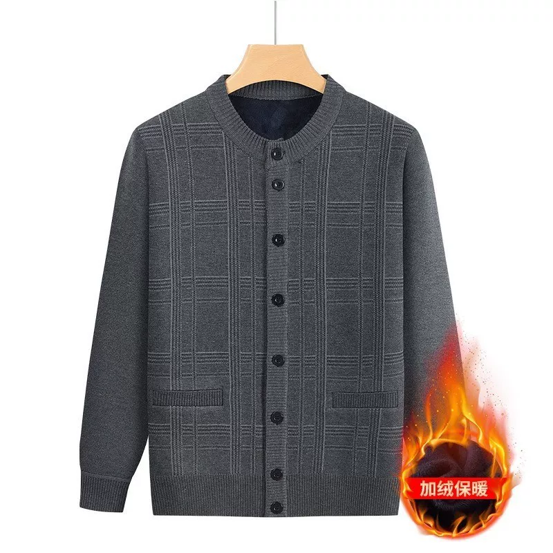 Demi-season down jacket, cardigan, warm shirt, keep warm sweater, for middle age