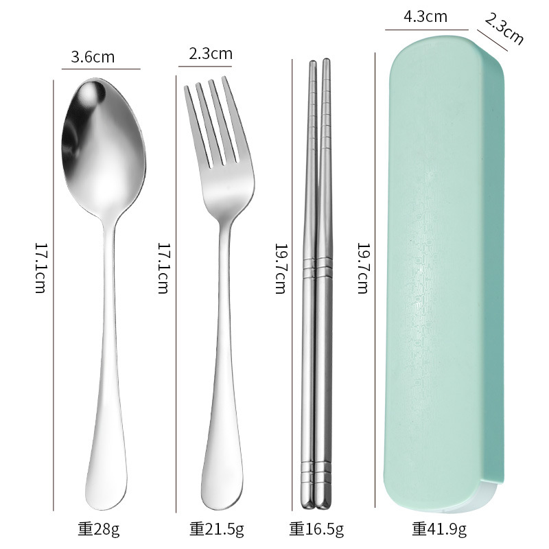 304 “초록” 포크 스푼 젓가락 상자 3 세트