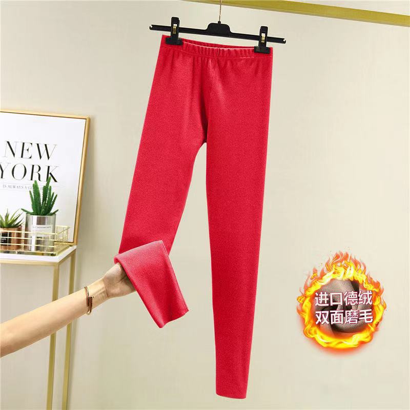 Leggings térmicos de cintura alta con terciopelo alemán, nuevo estilo otoño-invierno 2025, ajuste elástico y delgado, tejido cepillado de doble cara. image 9