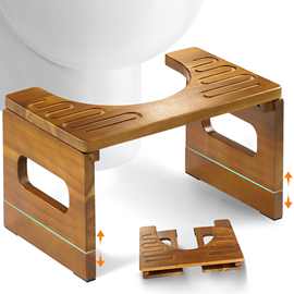 竹制蹲式马桶凳浴室竹制脚踩凳折叠卫生间蹲便器成人儿童马桶凳