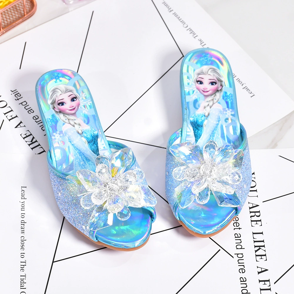 Shoes for princess, slippers, summer footwear high heels, “Frozen”, western style