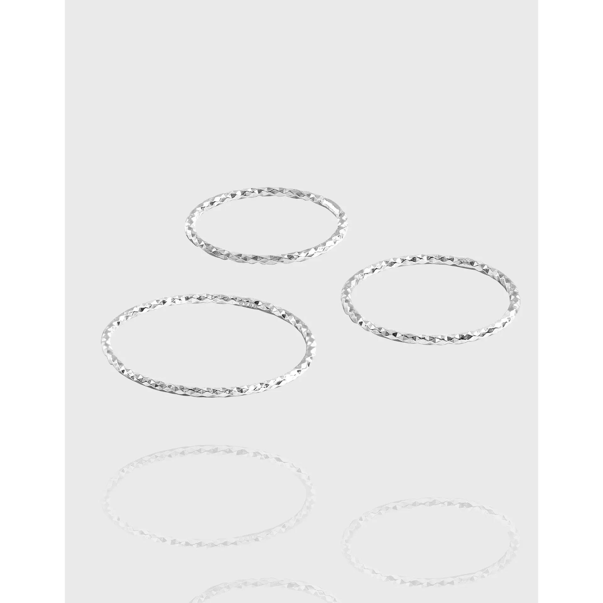 969韩版INS小众设计感百搭极简1mm细闪圈戒指纯银S925女银指环