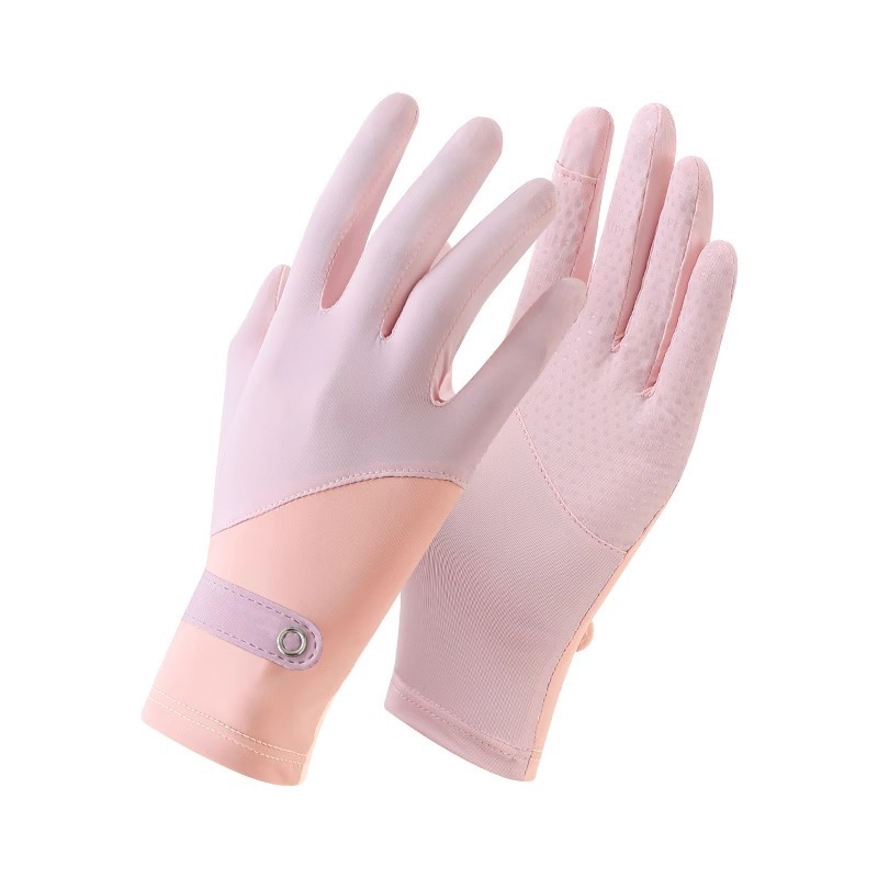Guantes de protección solar de seda de hielo, pantalla táctil anti-ultravioleta para mujer, dedo completo, antideslizante, conducción, deportes, ciclismo, pesca, verano delgado para hombres