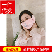 小猫咪2合1口耳罩一体护耳冬季户外骑车加厚女士口罩耳套二合一