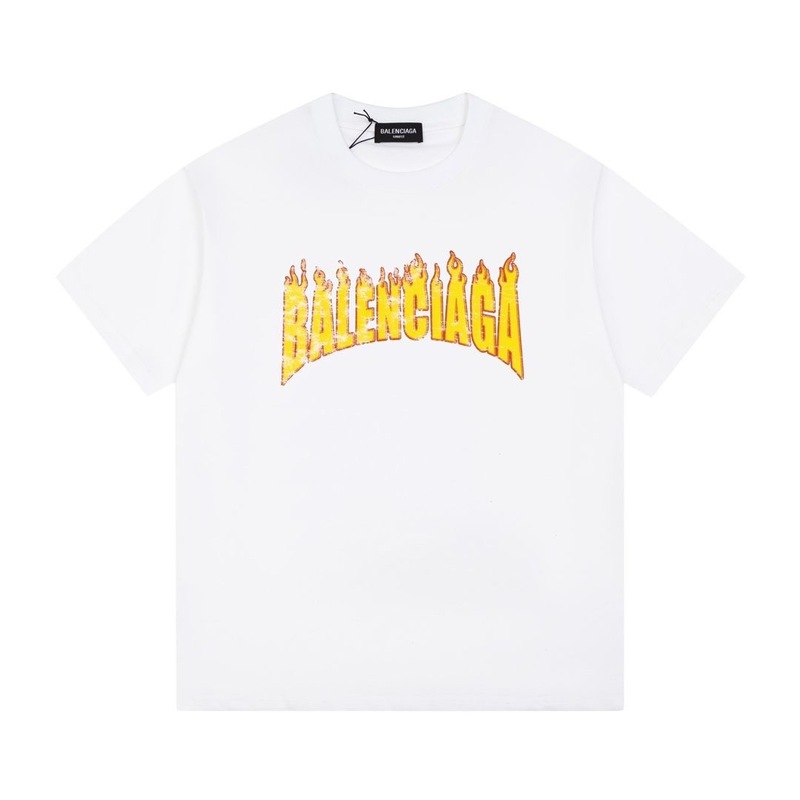 パリハイバージョンBファミリーTシャツ25s春夏新作ヘビーコットンラウンドネック半袖Tカジュアル万能男女同型|undefined