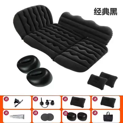 Vehicle-mounted inflatable bed — Inflatable Mattress Suv Car Trunk - 37-points-foldable-black-storage-pier-electric-pump-double-pillow