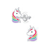 European and American new little girl unicorn, drip oil spiral ear needle cross -border hot -selling accessories Unicorn Earrings