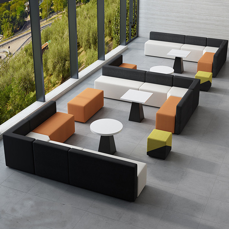 Negotiation area, office reception area, waiting area, modular corner sofa, company front desk leisure sofa