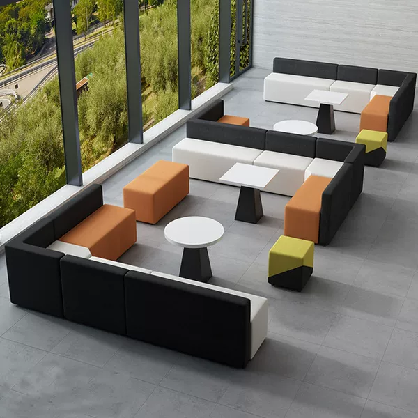 Negotiation area, office reception area, waiting area, modular corner sofa, company front desk leisure sofa