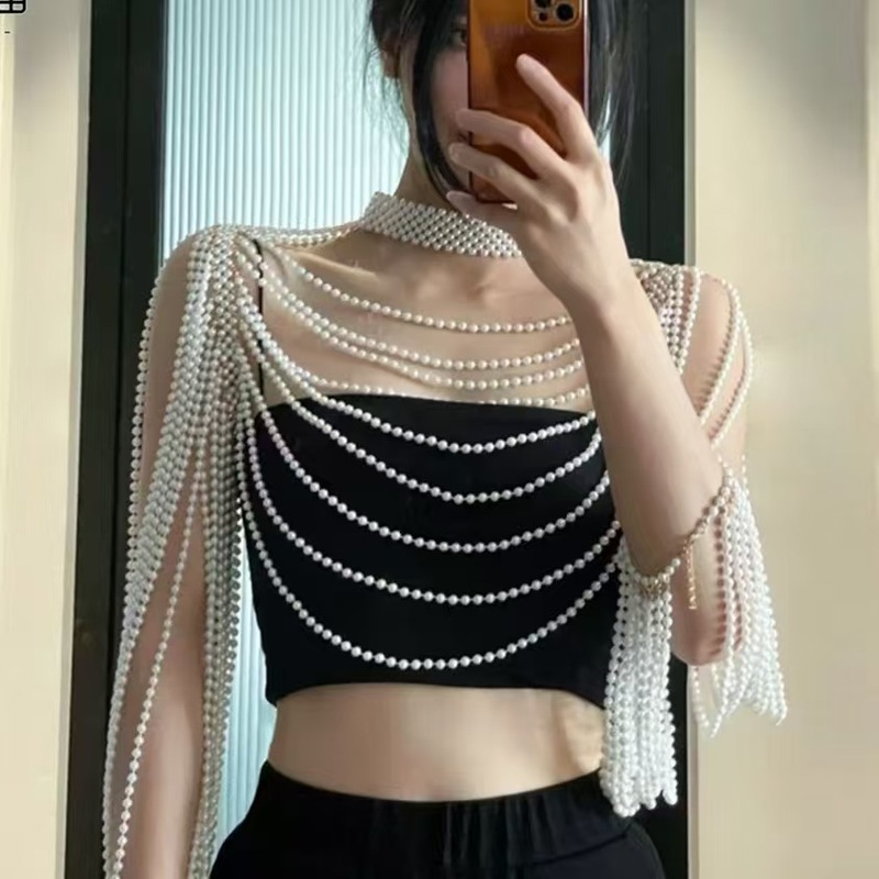 国境を越えた売れ筋のダイヤモンドがちりばめられたビキニトップ、ファッショナブルな多層フルアームブラチェーン、ヨーロッパとアメリカのセクシーなラインストーンボディチェーン|undefined