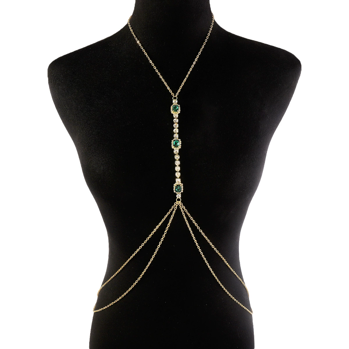 C0480 Cross -border European and American sexy leisure holiday style body chain spring and summer fashion cross -popular imitation drilling chain